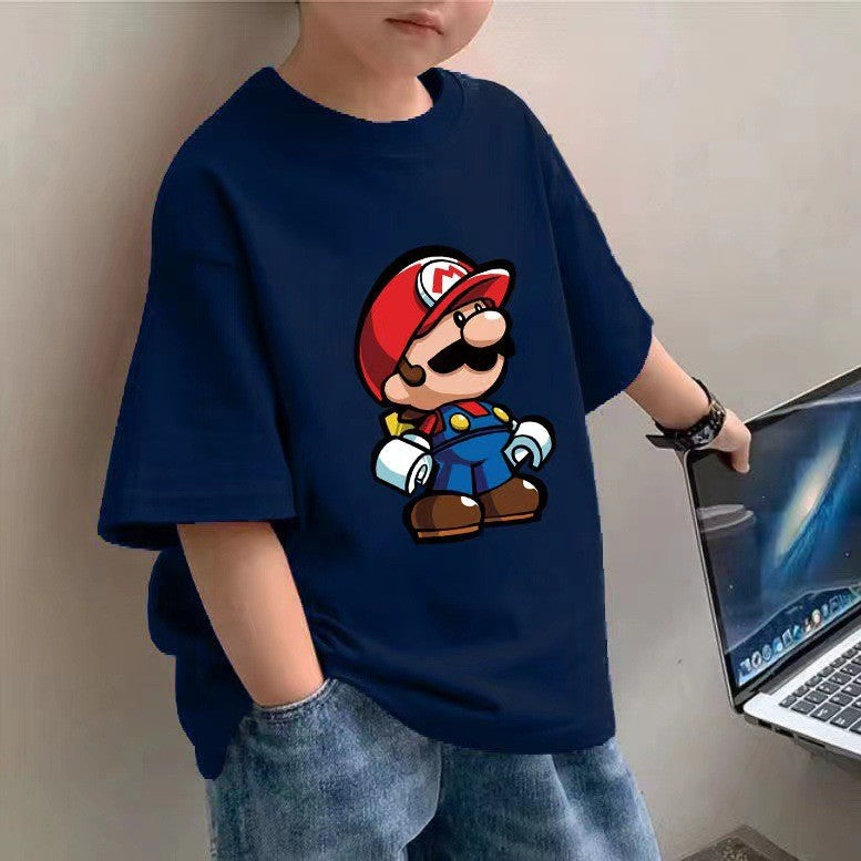 Boys Cartoon Cotton Short Sleeve T-Shirt Summer Top