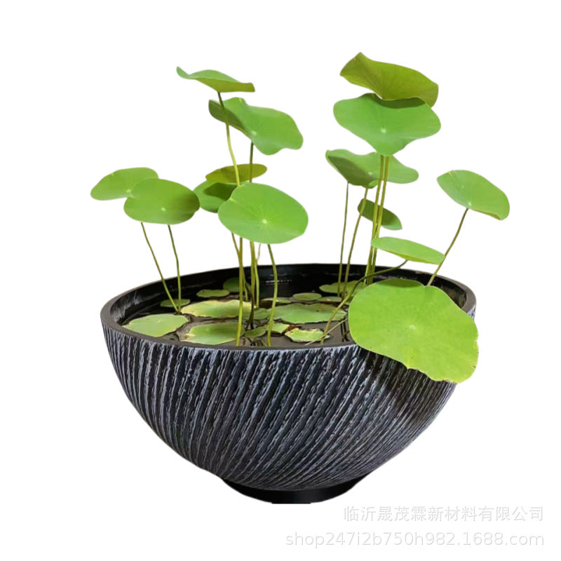 Large Ceramic-Style Flower Pot for Lotus & Water Lilies
