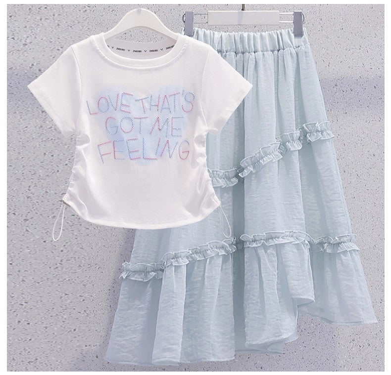 Girls Lace Skirt Two-Piece Summer Outfit Set – Baby & Children's Outfits – Image 6