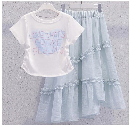 Girls Lace Skirt Two-Piece Summer Outfit Set – Baby & Children's Outfits – Image 6