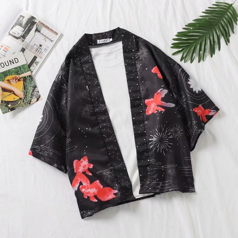 Men’s Antique Ukiyo-e Kimono Hanfu Cardigan Robe