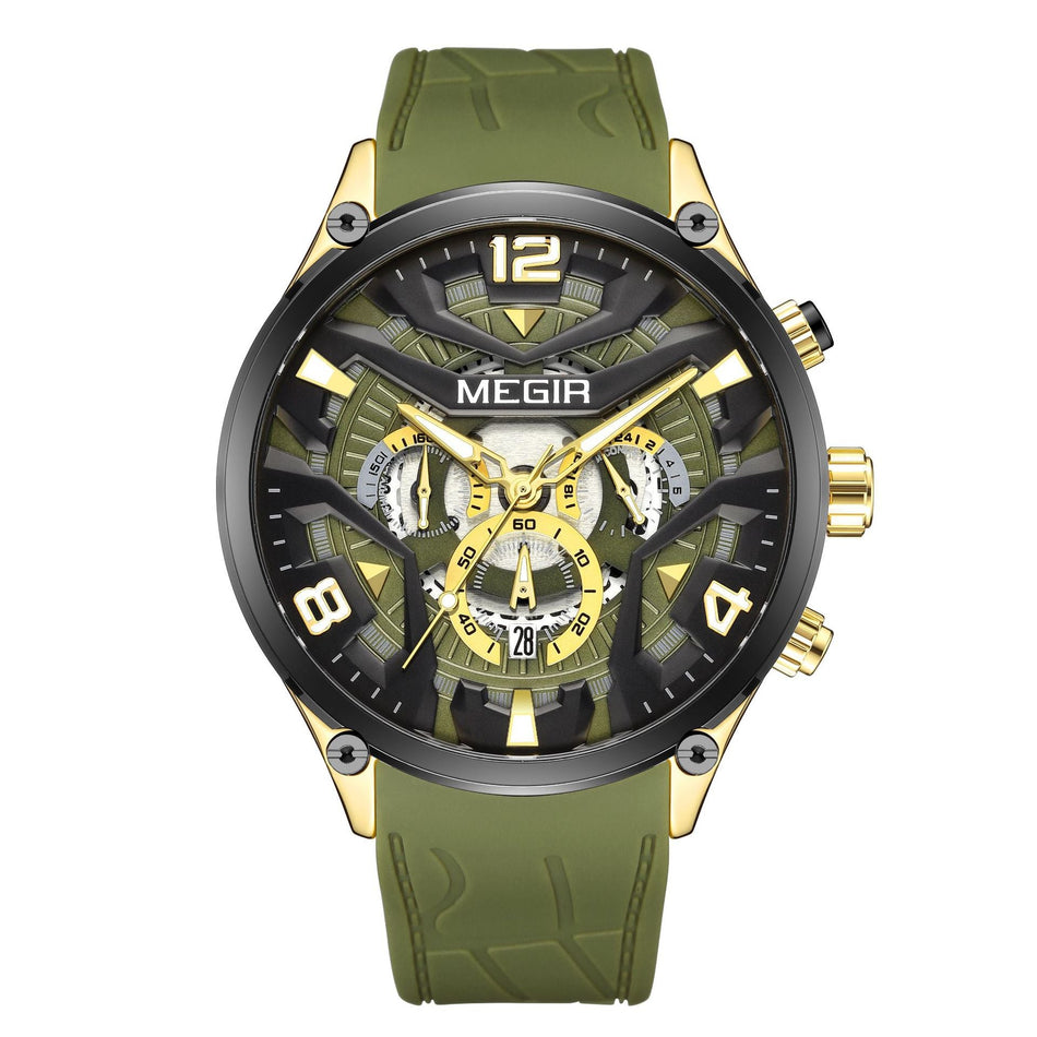 MEGIR Men's Sport Watch with Silicone Strap