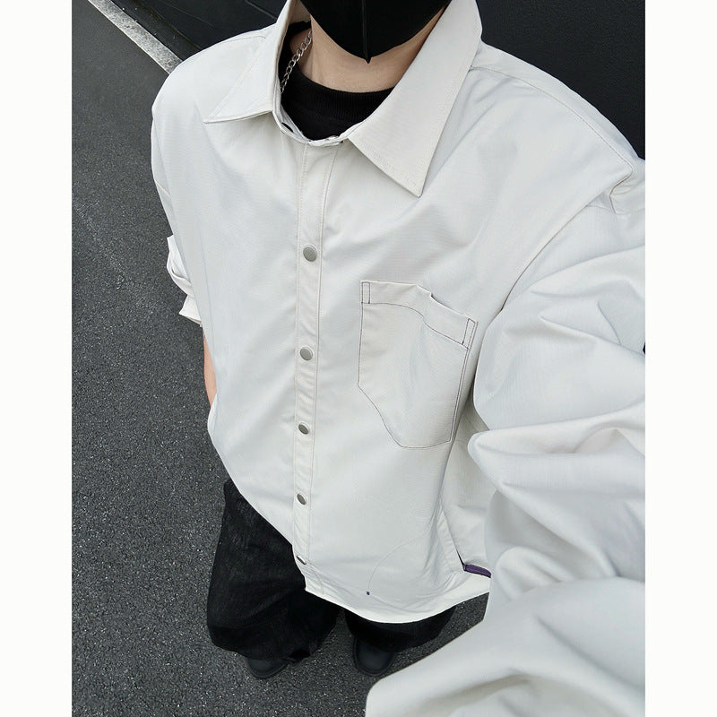 Japanese Vintage Woolen Plaid Overshirt for Men