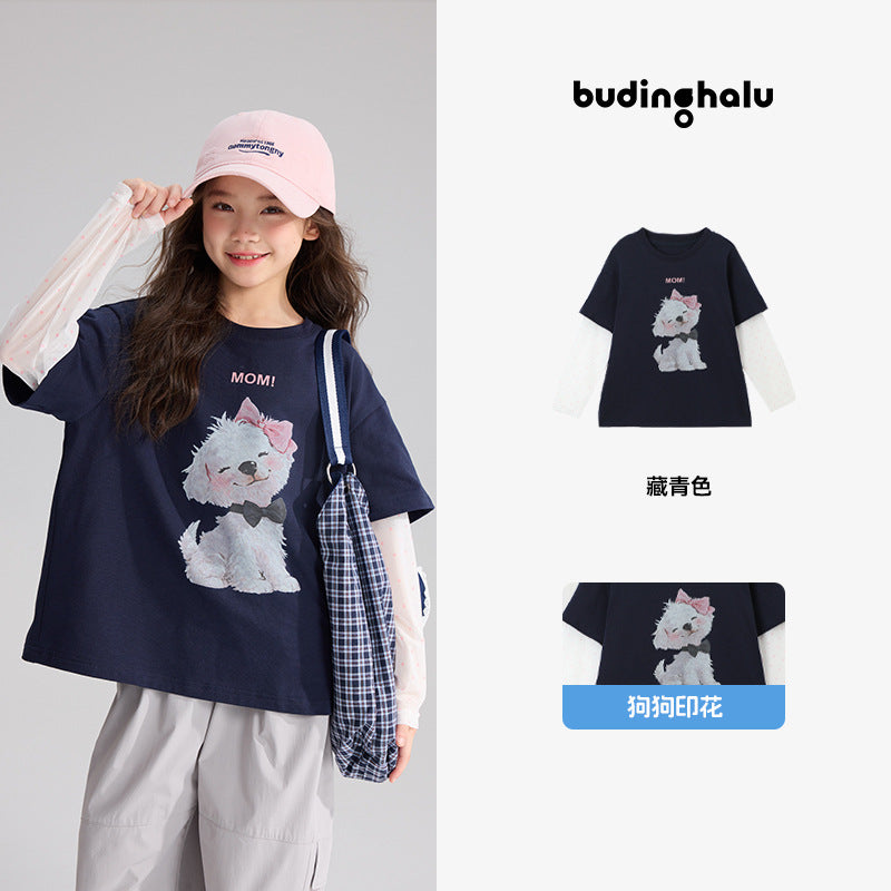 Pudding Haru Girls’ Summer Polka Dot Fake Two-Piece Tee – Summer Kids Fashion Nepal | Tudoholic