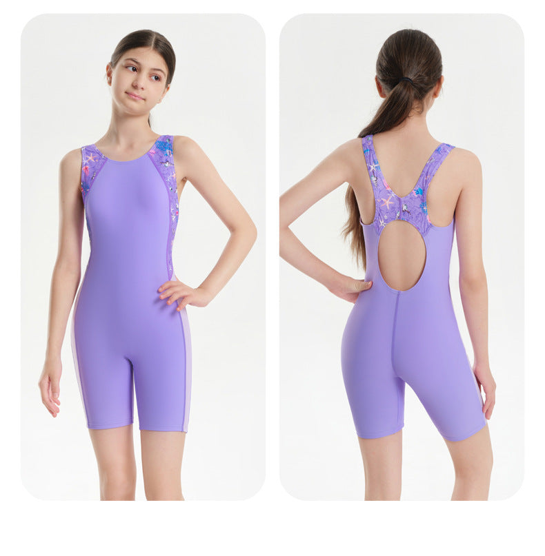 Girls Boxer One-Piece Swimsuit 2026 Quick-Dry