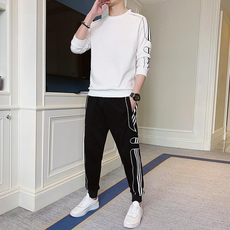 Men’s Spring-Autumn Sports Suit – Trendy Korean Two-Piece Set