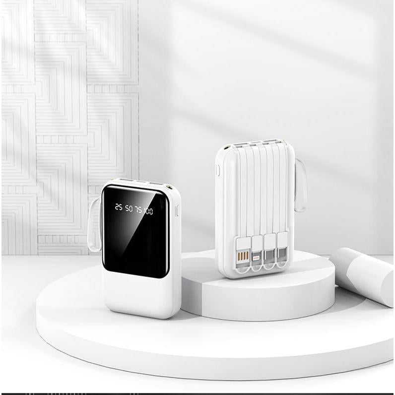 20W Fast Charging Power Bank – Built-in Cable, Portable