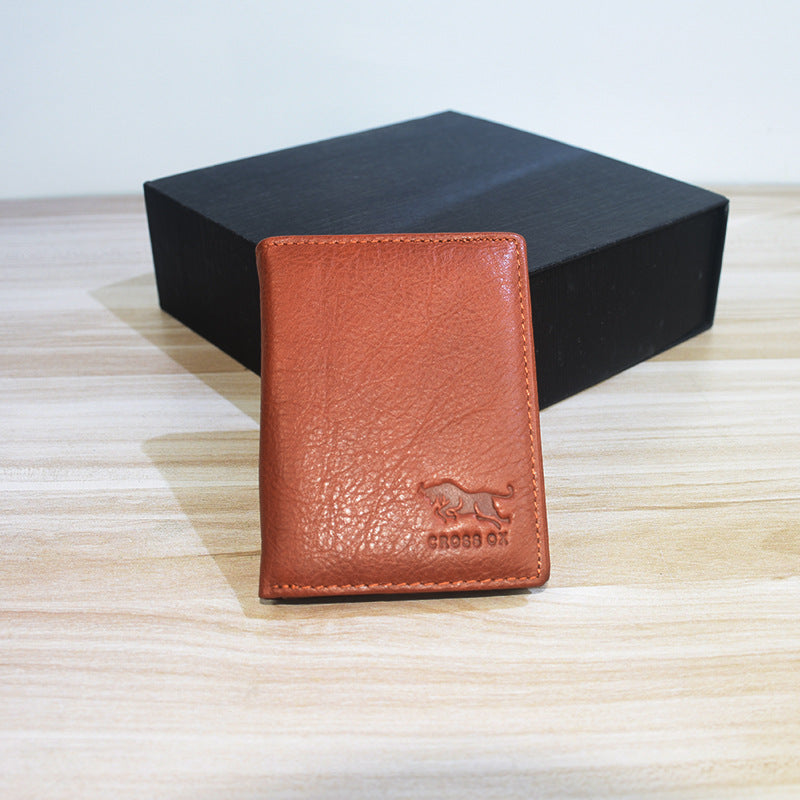 Men’s Genuine Leather Wallet – Slim Cowhide Card Holder