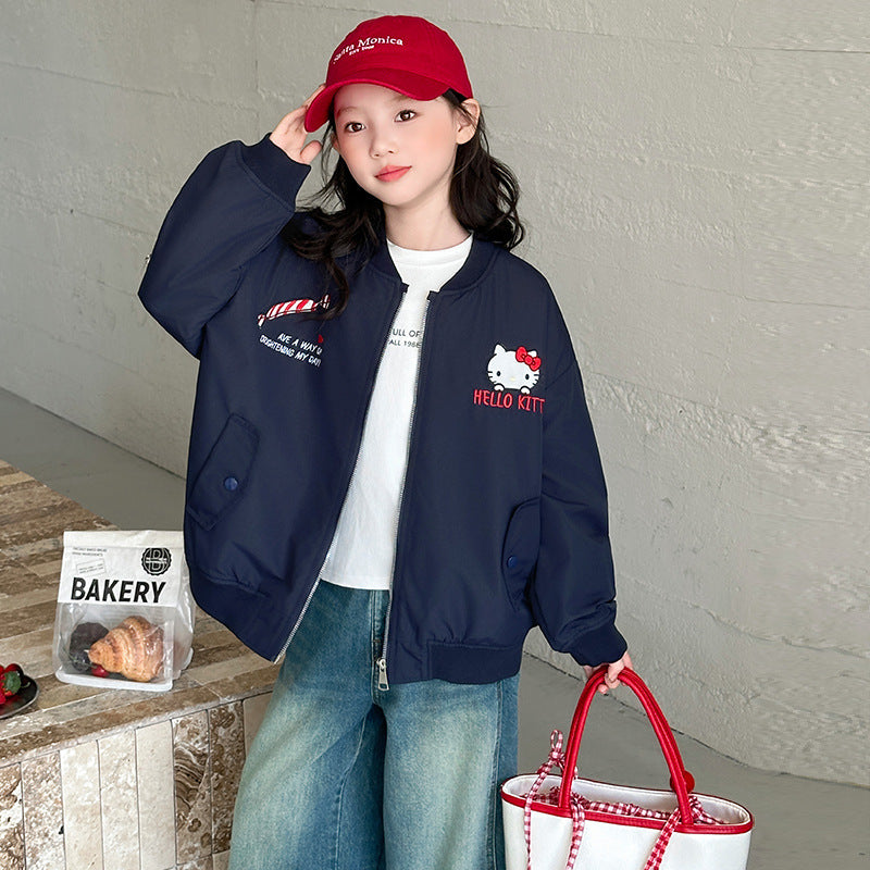 Girls’ 2025 KT Cat Baseball Jacket