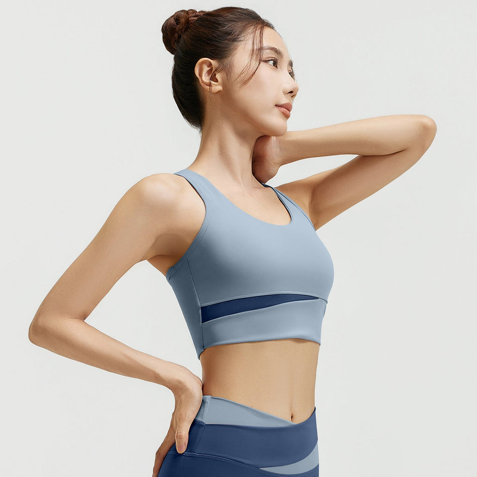 INSTOCK-Colorblock Shockproof Yoga Bra – Stylish & Strong Support
