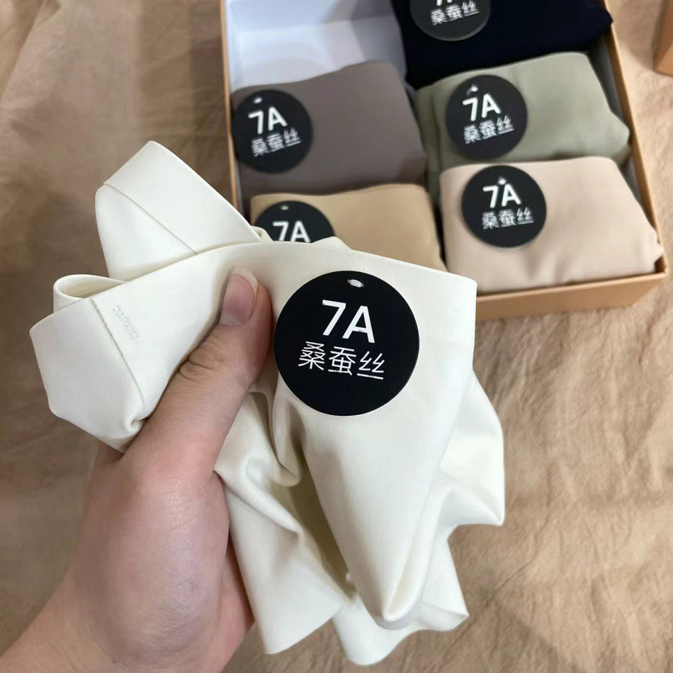 PAVK OF - 6 Ice Silk Mid-Waist Panties – Seamless & Cotton Crotch