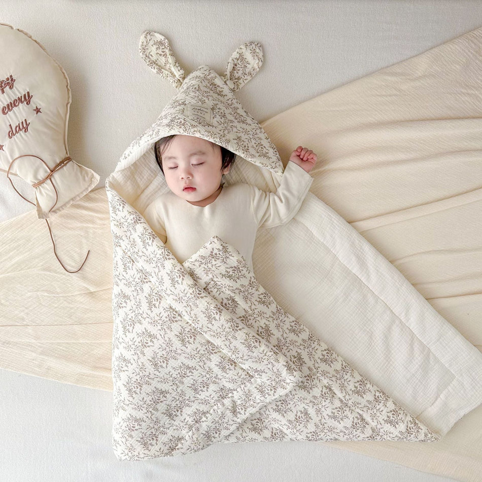 Cute Long Ears Cotton Gauze Newborn Swaddling Cushion