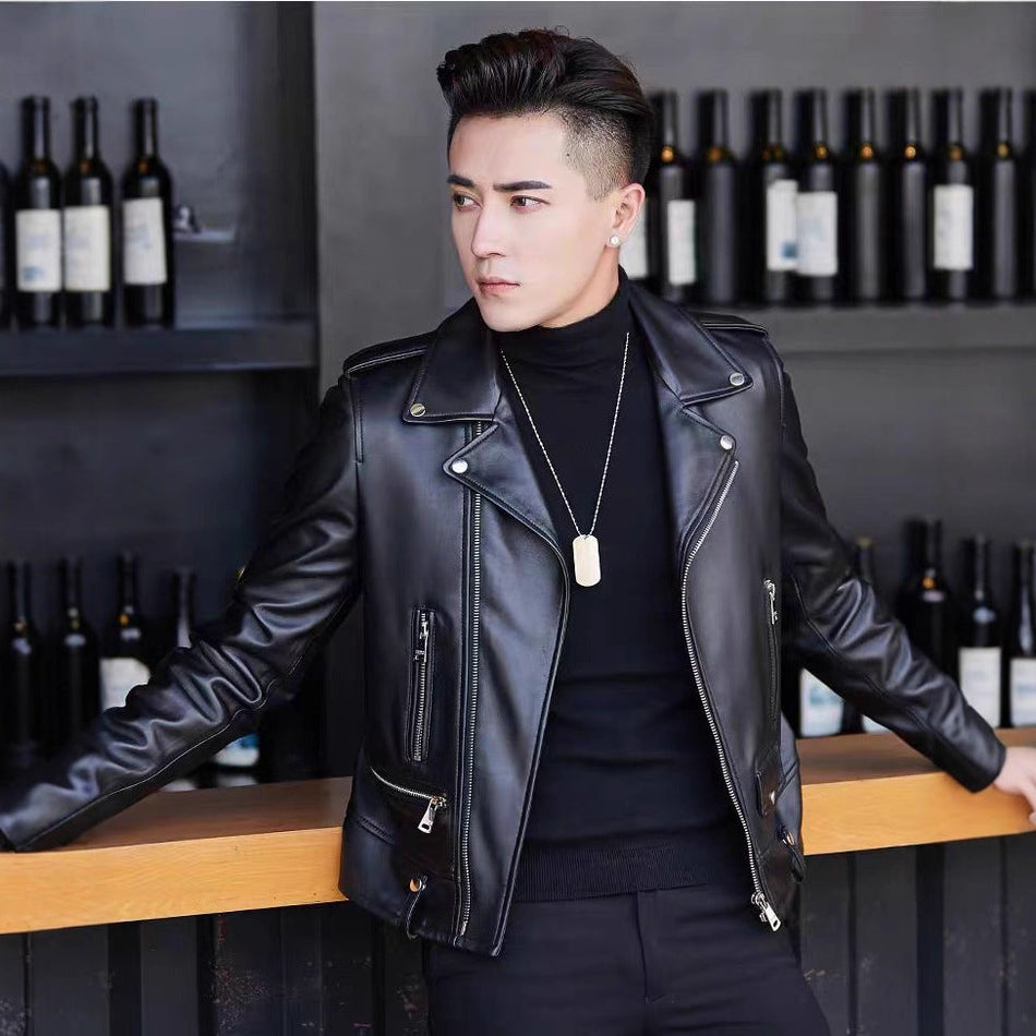 Steel Seal PU Leather Jacket Men | Spring Autumn Motorcycle Style