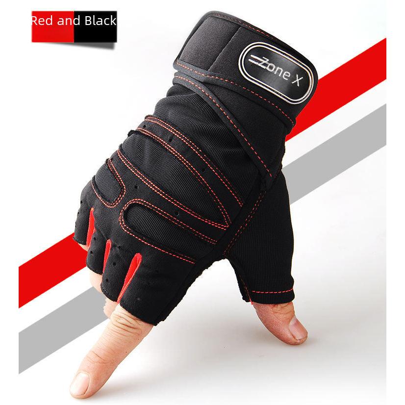 Men’s Weightlifting Half-Finger Gloves – Non-Slip Wrist Support &
