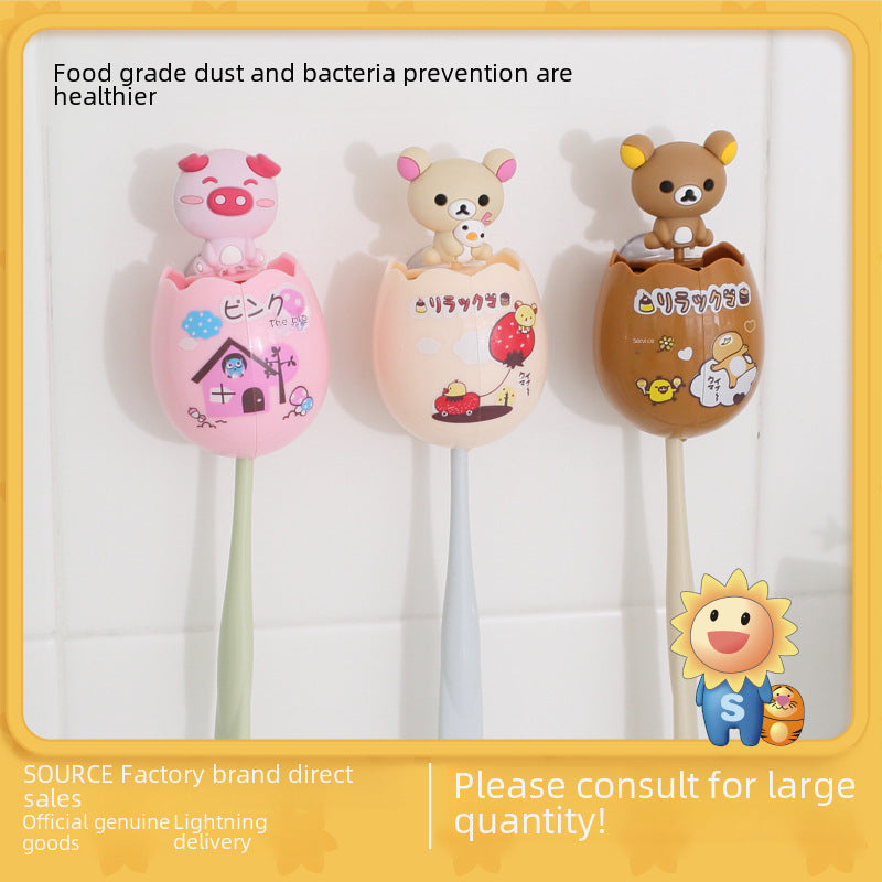 Kids Suction Toothbrush Holder – Wall-Mounted & Dustproof