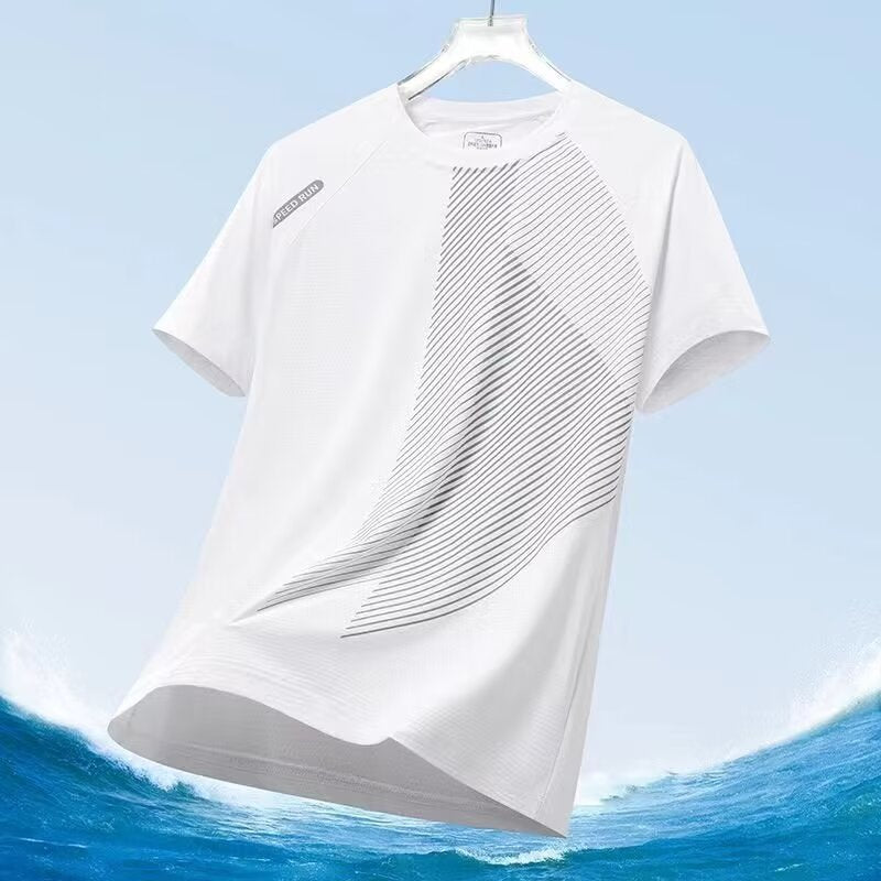 STOCK-Men's Mesh Short-Sleeve T-Shirt – Breathable & Stylish