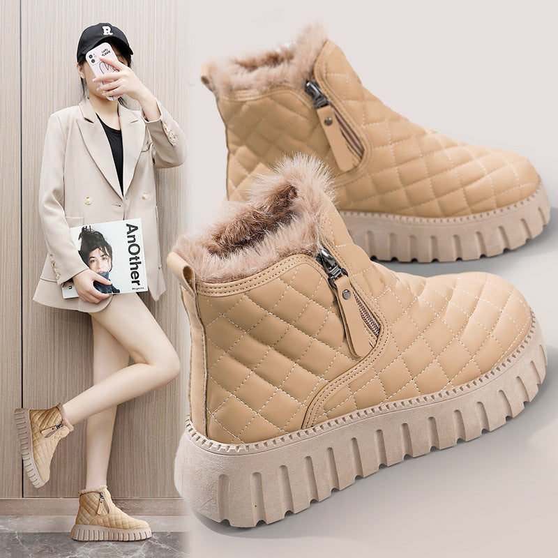 INSTOCK-Women’s Fleece-Lined Martin Platform Snow Boots
