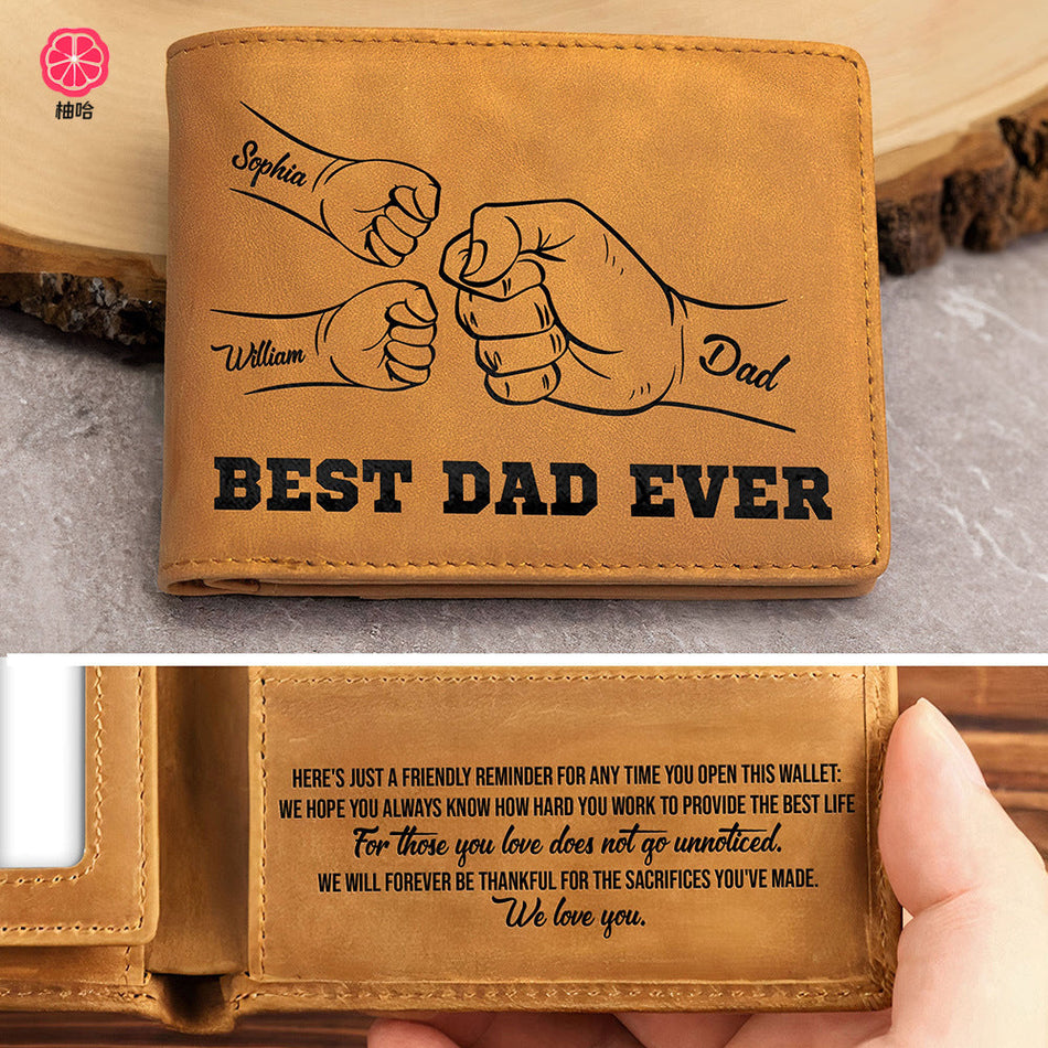 Personalized Best Dad Leather Wallet Father’s Day
