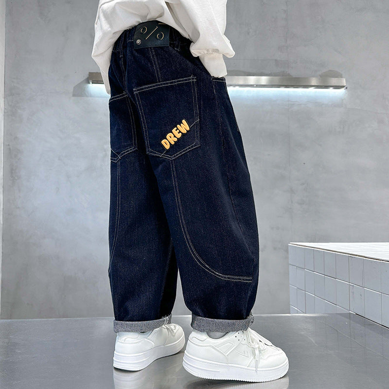 Boys’ Lamb Wool Fleece-Lined Winter Cotton Pants