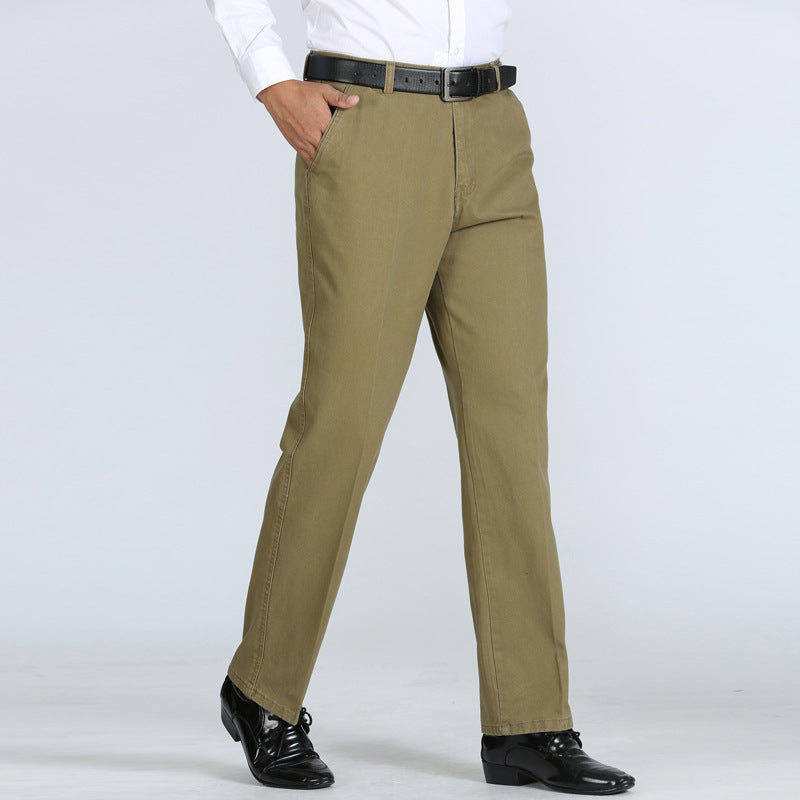 STOCK-Men's Thick Cotton Pants – Winter Business Casual Wear