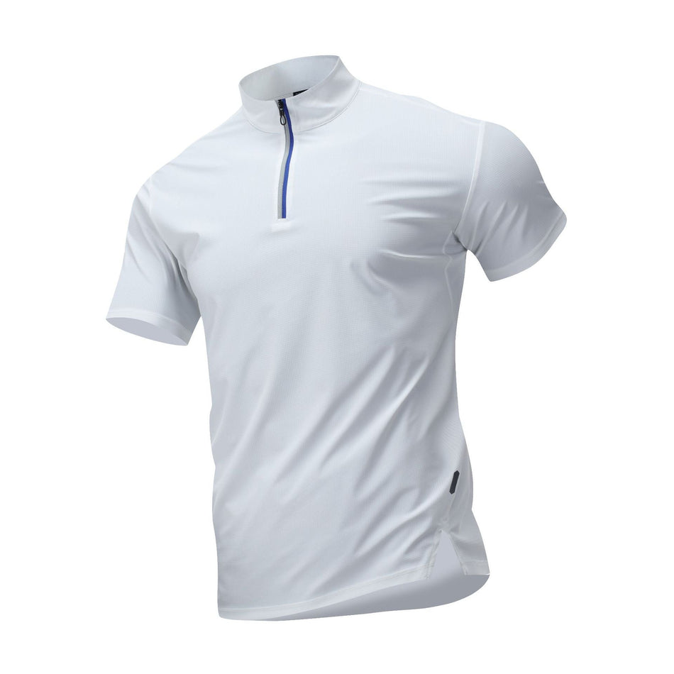 Men’s Vertical Collar Half-Zip Quick-Dry Sports T-Shirt