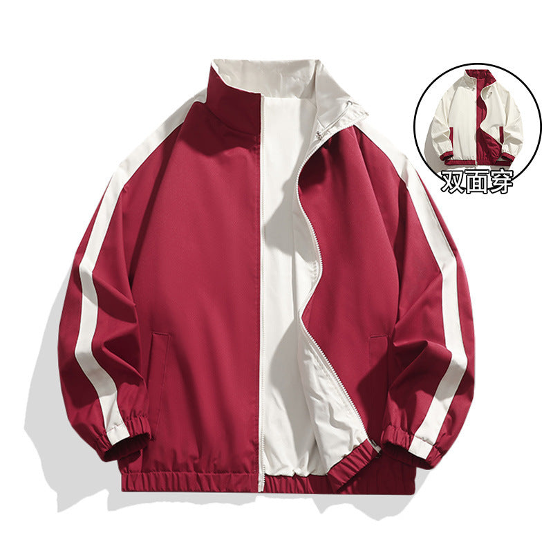 Reversible Stand Collar Jacket – Men’s Casual Sportswear Coat