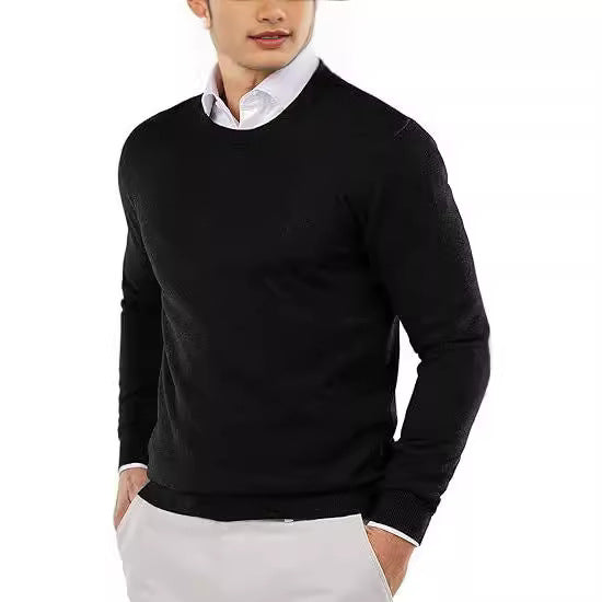 Men's Round-Neck Pullover – Autumn Winter Casual Knit Sweater