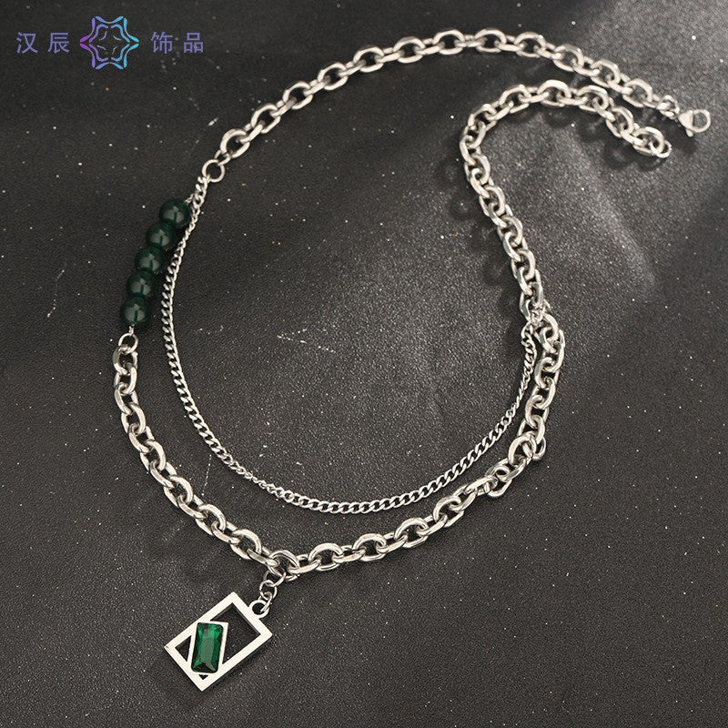 Vintage-Inspired Titanium Steel Chain Necklace for Men and Women
