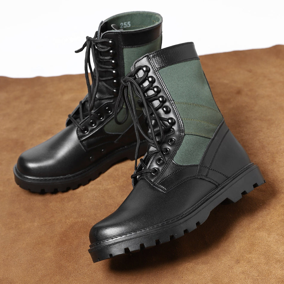 STOCK-Men’s British Leather Martin Boots – Large Size Combat