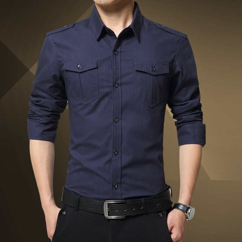 Men’s Simple Casual Cotton Shirt for Spring