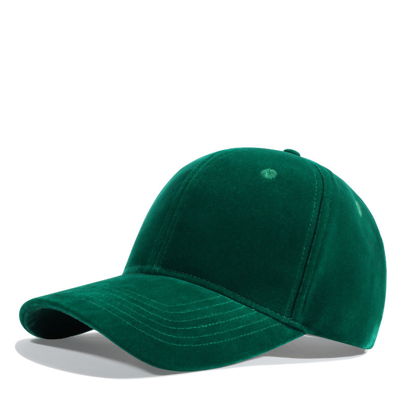 Gold Velvet Warm Baseball Cap