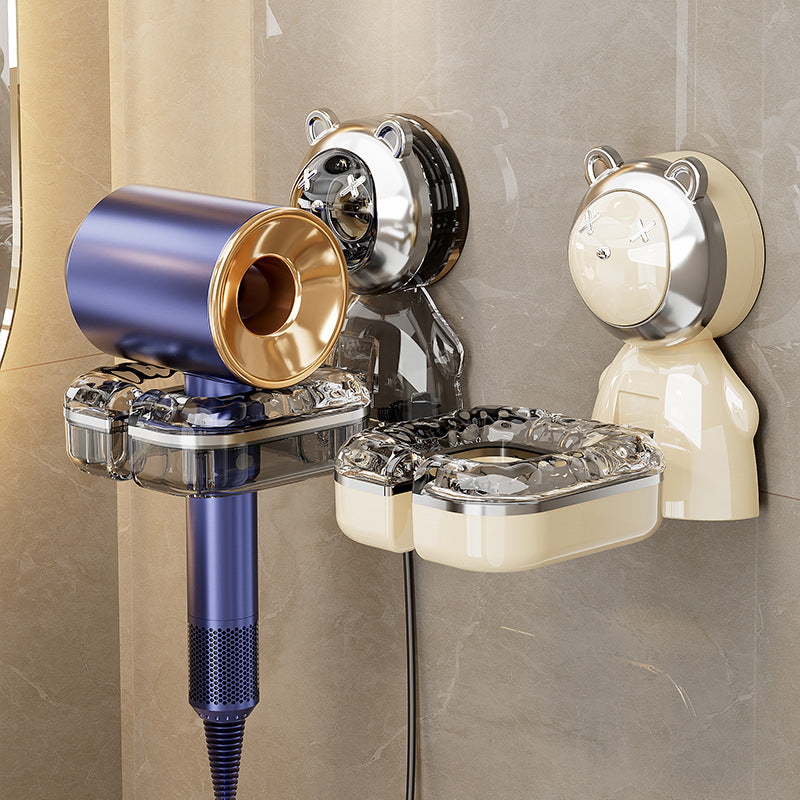 Wall-Mounted Hair Dryer Holder – No-Drill Suction Rack