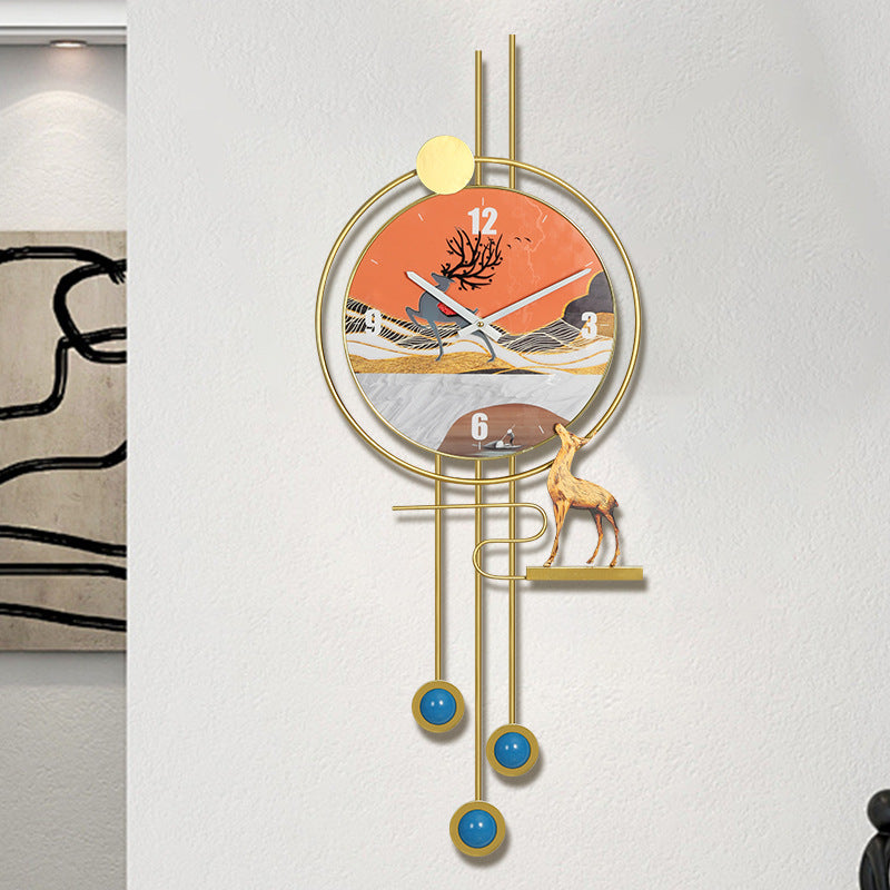 Nordic Light Luxury Deer Wall Clock for Home
