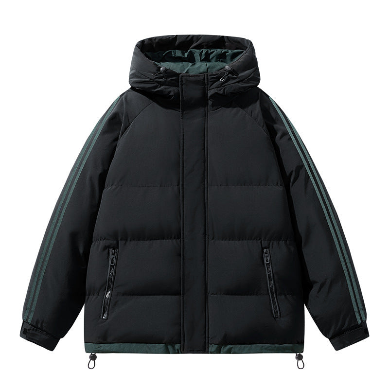 Men’s Three-Bar Cotton-Padded Jacket – Warm Autumn & Winter Coat