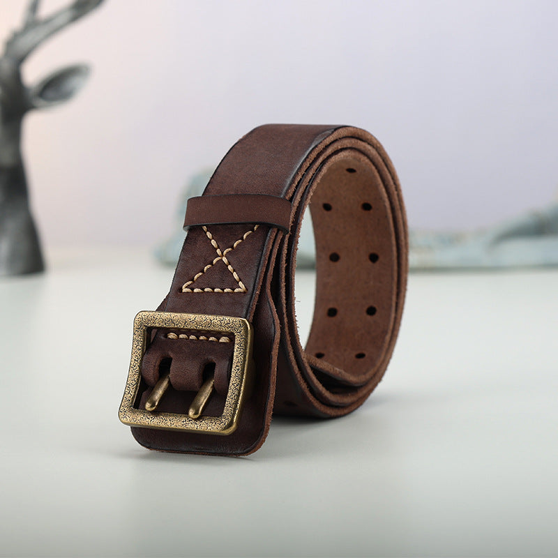 Retro Copper Buckle Belt – Punch-Free Tactical Style