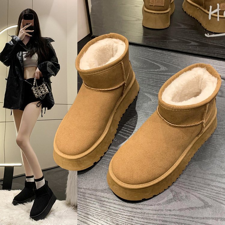 2026 Warm Suede Snow Boots for Women – Thick Sole