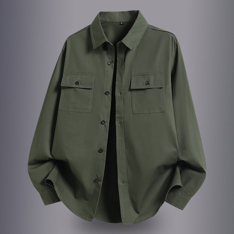 Pure Cotton Men’s Casual Work Shirt Jacket