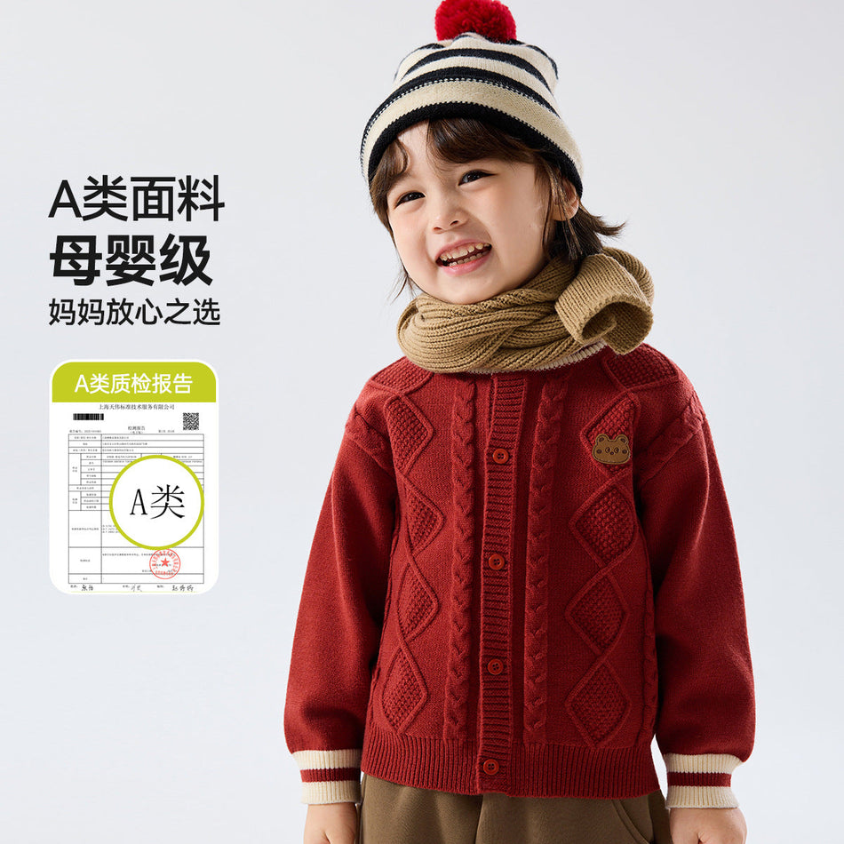 Unisex Baby Knitted Sweater Coat Autumn Winter