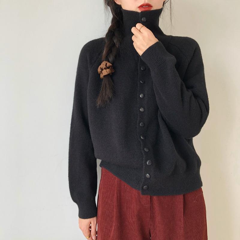 INSTOCK-Women’s High Collar Knit Cardigan