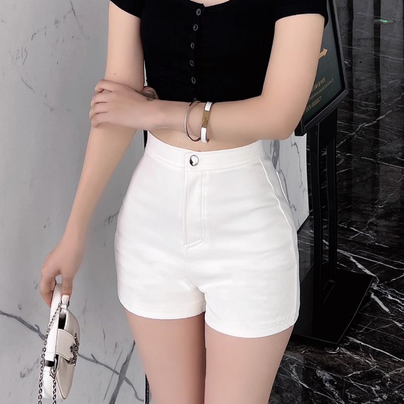 High Waist Black A Line Hot Pants Women Summer