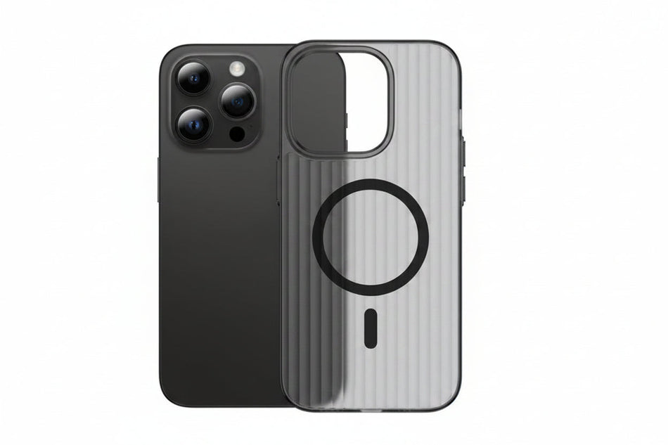 Magnetic Frosted Transparent Phone Case for iPhone with Grip Design