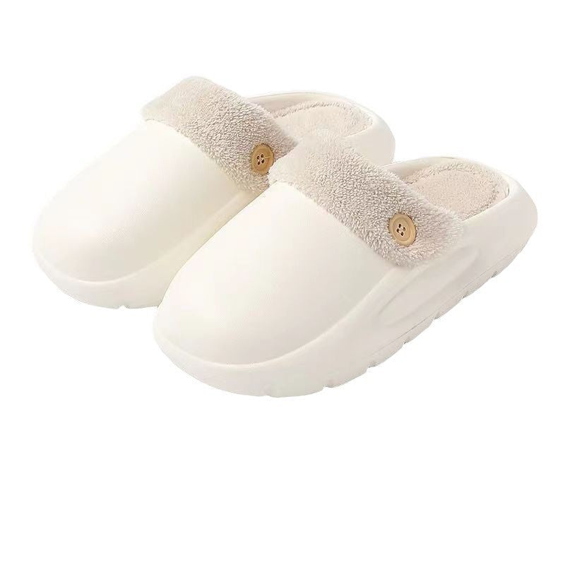 Waterproof Cotton Slippers Men’s Winter Fleece-Lined Non-Slip