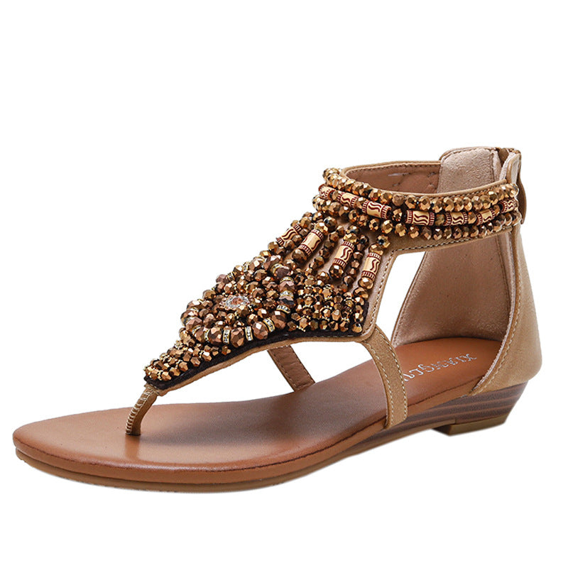 Women’s Rhinestone Wedges – European Glam & Comfort