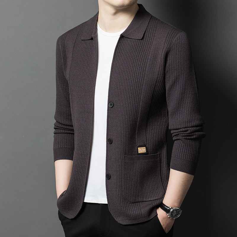 Men's Youth Knit Cardigan – Spring Autumn Casual Sweater Jacket