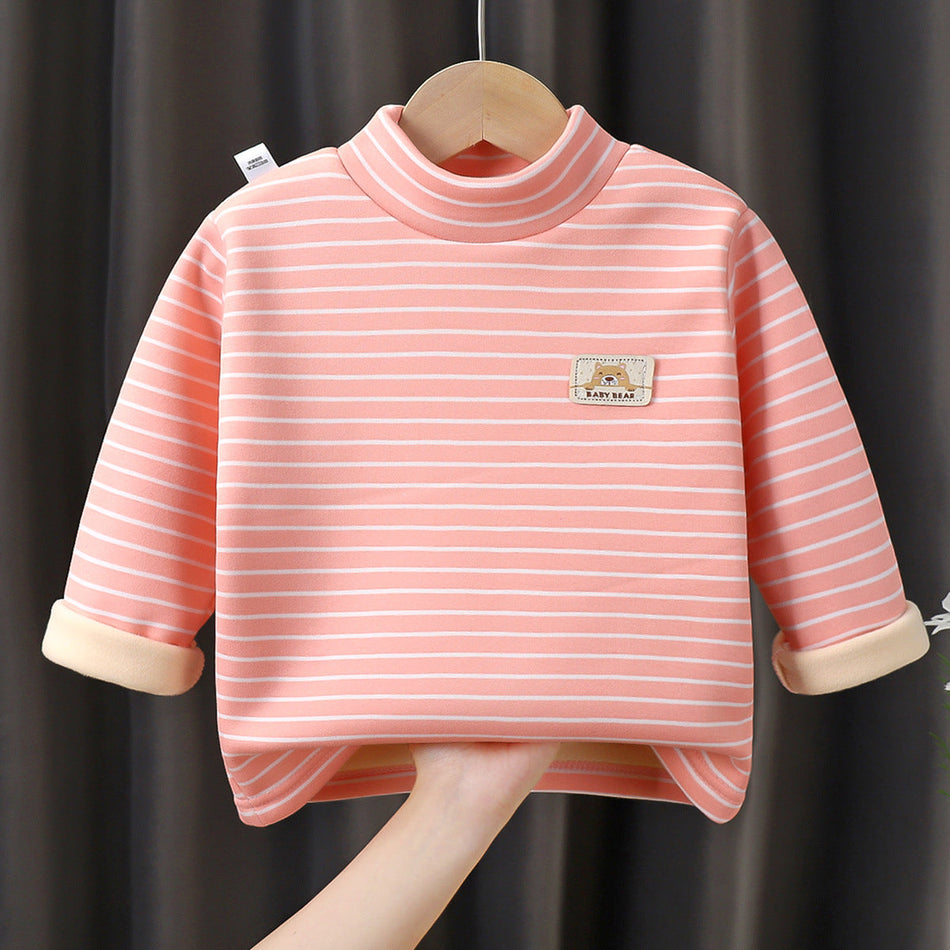 Kids’ Fleece-Lined Warm T-Shirt Autumn & Winter Top