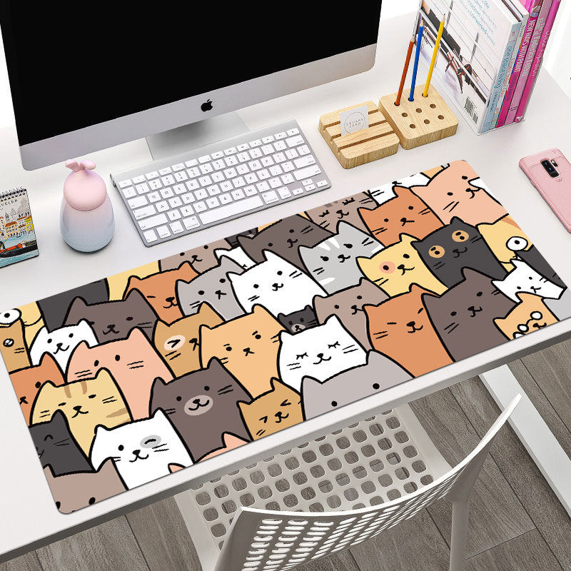 Cute Cat Cartoon Oversized Office Desk Mat