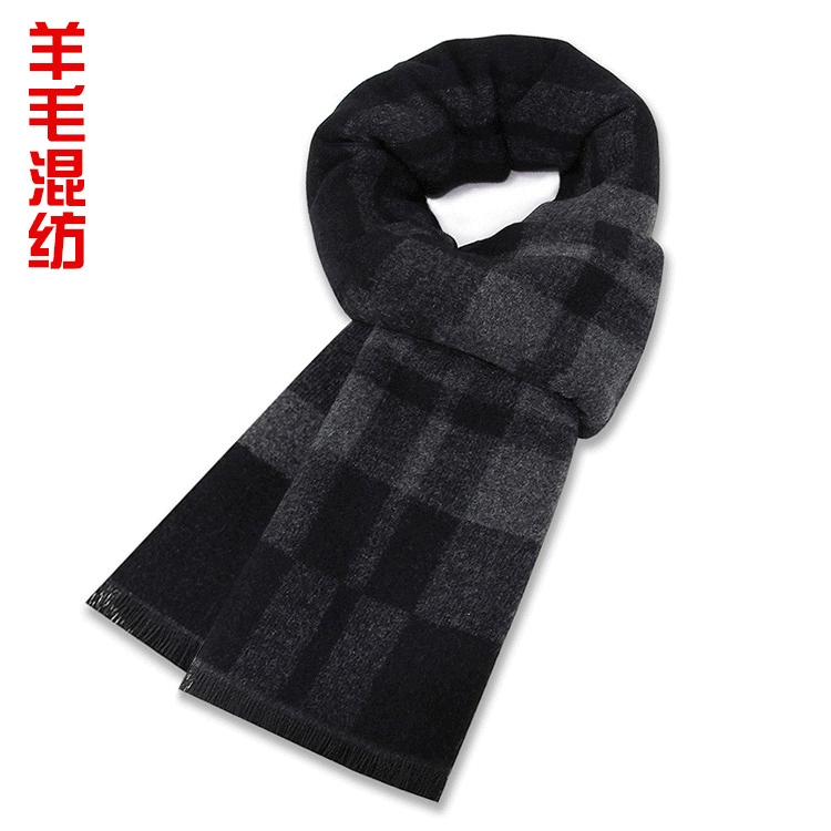 Men’s Wool Blend Plaid Winter Scarf Wholesale