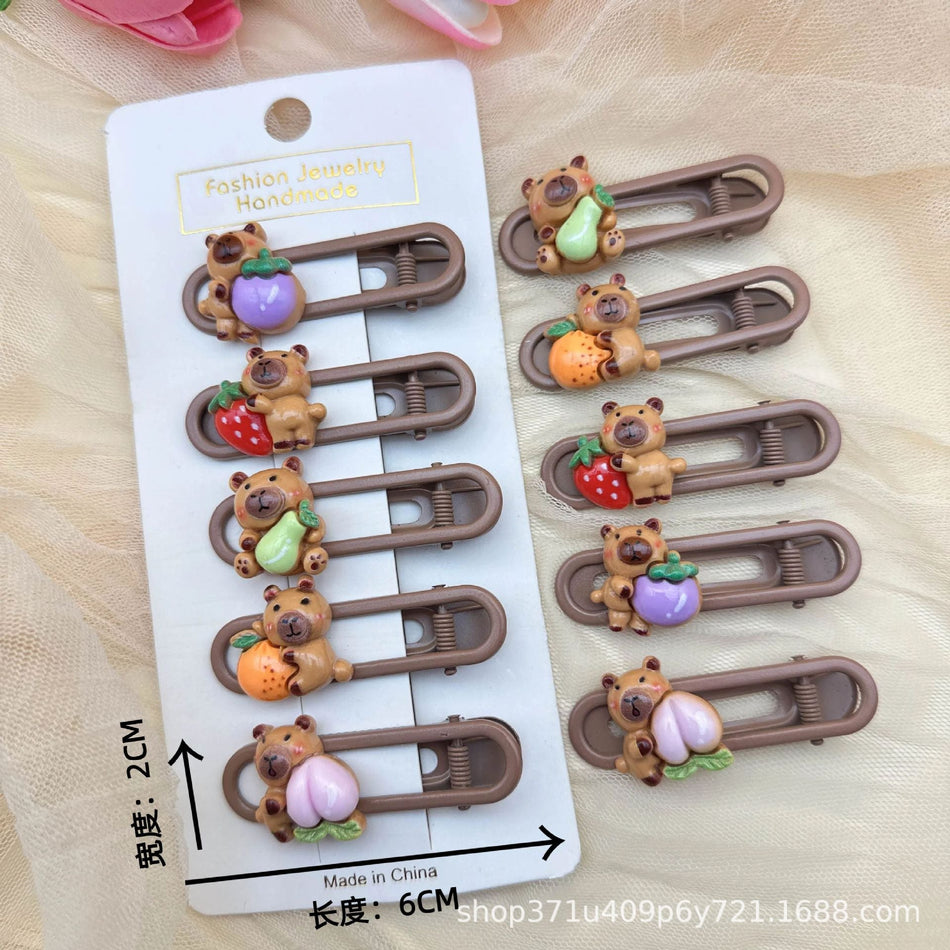 Cute Cartoon Duckbill Hair Clips for Girls – Resin Set