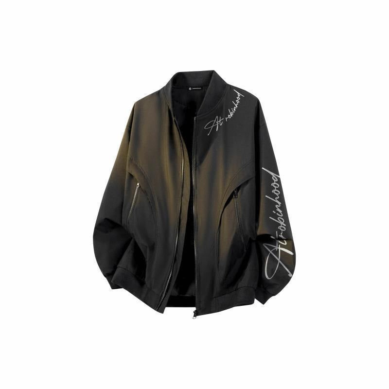 Men's Embroidered Aviator Jacket Spring Autumn Winter Trendy