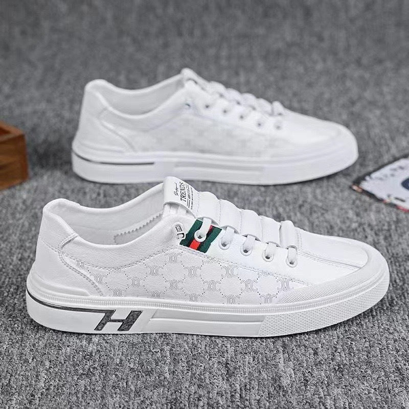 Summer Men's Breathable White Korean Style Casual Flat Shoes